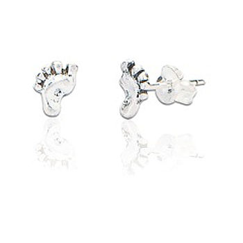 Sterling Silver Baby Feet Earrings, 3 of 5