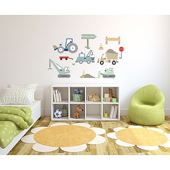 Construction Site Fabric Wall Stickers, 3 of 5
