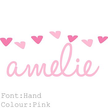 Heart Name Fabric Wall Sticker, 2 of 5