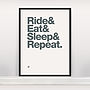 'Ride And Eat' Open Edition Screen Print, thumbnail 1 of 2