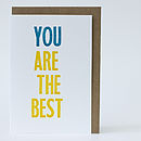 'you are the best' letterpress card by prickle press ...