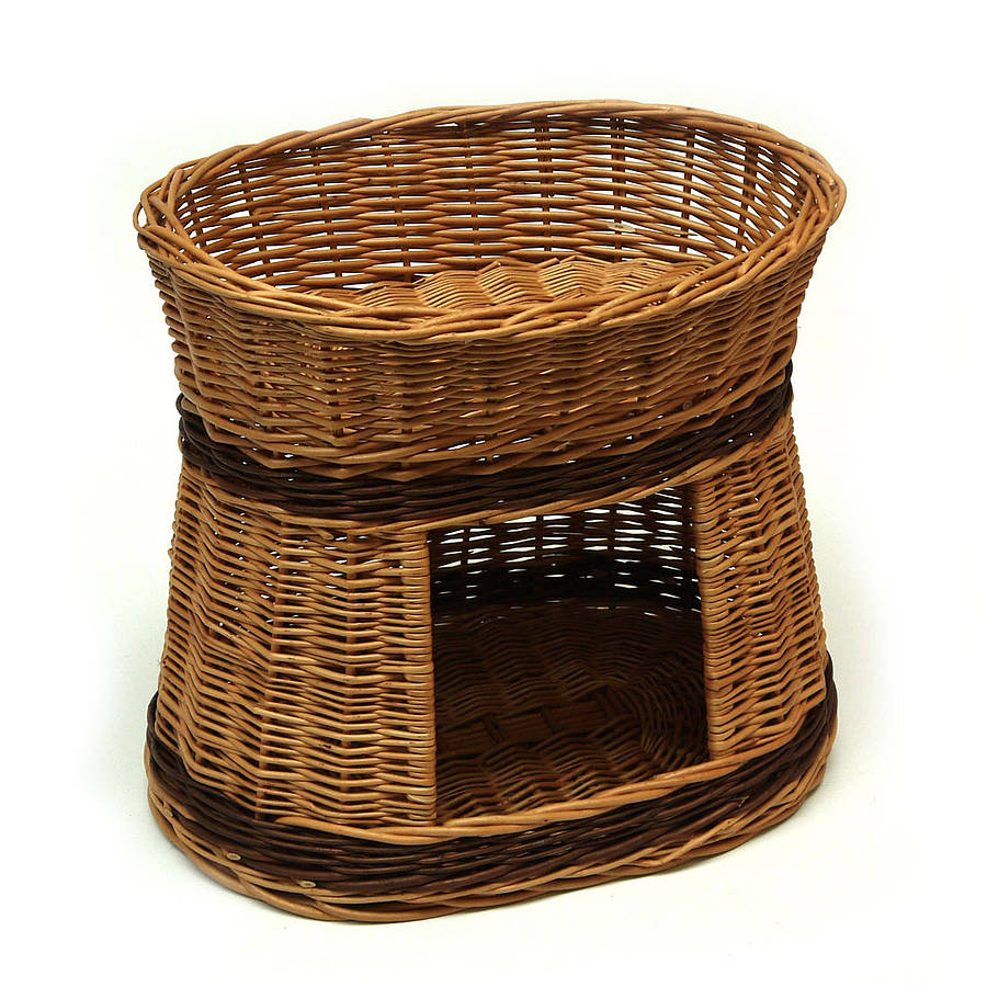 Two Tier Wicker Cat Bed House