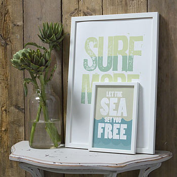 'Surf More Work Less' Graphic Art Print For Surfer, 2 of 7