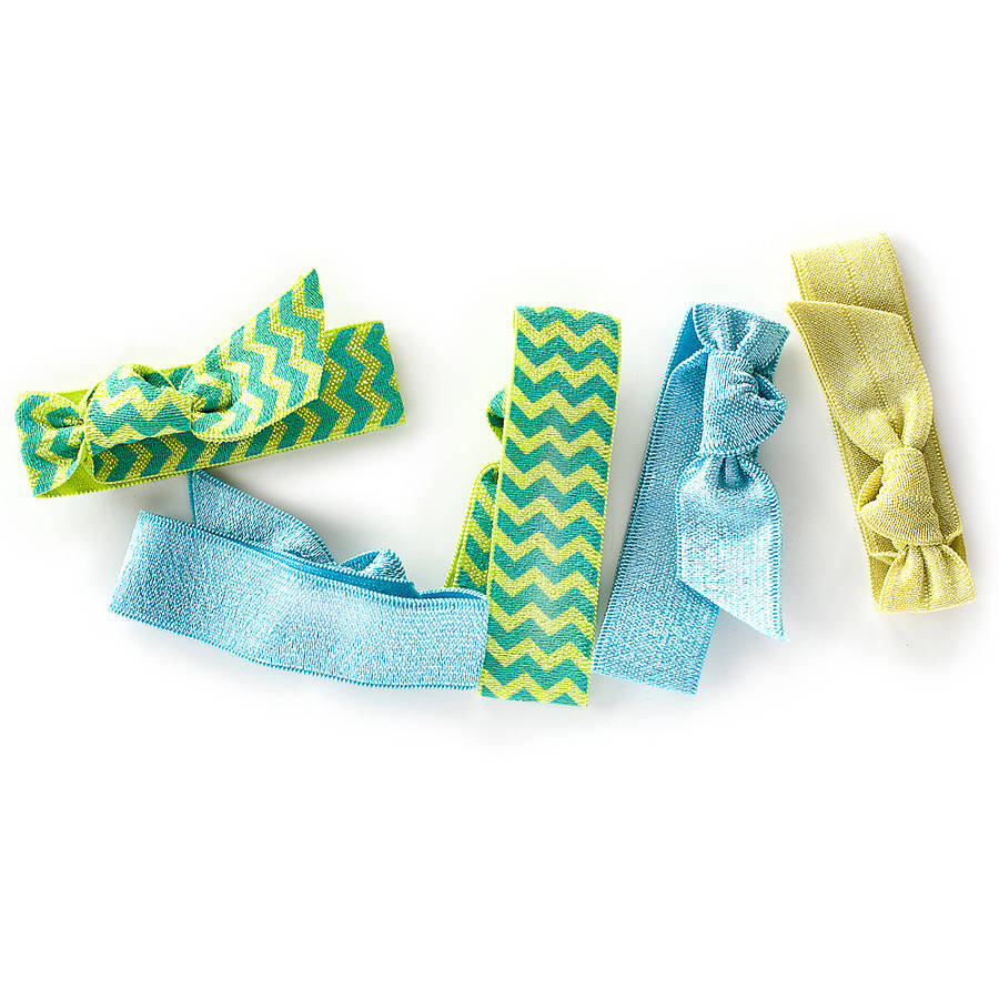 Brights Ribbon Hair Ties By Tesoro