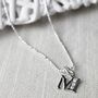 Sterling Silver Initial Necklace H J K N P Q S X, thumbnail 1 of 5