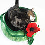 Cat Bed Basket With Poppy Flower, thumbnail 2 of 5