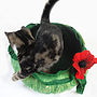 Cat Bed Basket With Poppy Flower, thumbnail 3 of 5