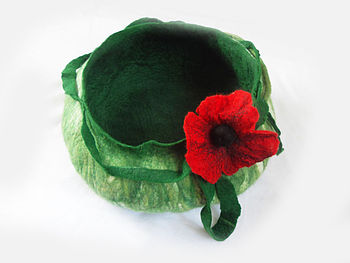 Cat Bed Basket With Poppy Flower, 5 of 5