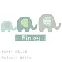 Elephant Name Fabric Wall Stickers, thumbnail 2 of 7