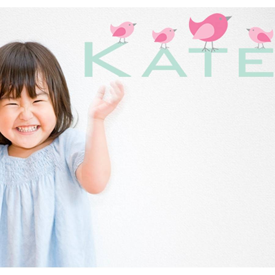 Bird Name Fabric Wall Sticker By Littleprints