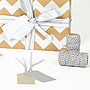 Silver Chevron Brown Christmas Wrapping Paper, thumbnail 4 of 11