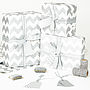 Silver Chevron White Wrapping Paper, thumbnail 2 of 7