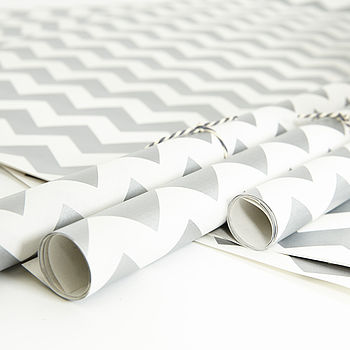 Silver Chevron White Wrapping Paper, 4 of 7