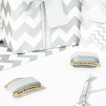 Silver Chevron White Wrapping Paper, 5 of 7