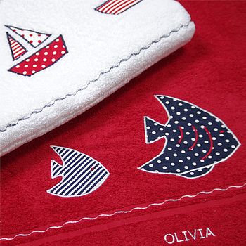 Personalised Red Swimming Towel, 2 of 8