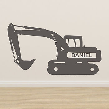 Personalised Digger Vinyl Wall Sticker, 2 of 5
