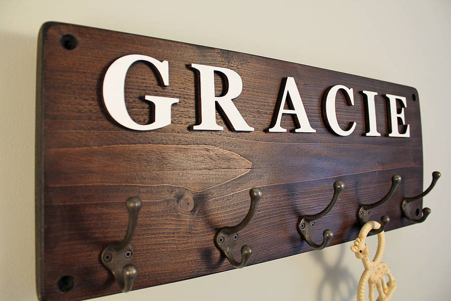 Personalised Coat Hooks Makemesomethingspecial Com Original Personalised Wedding Dress Hanger