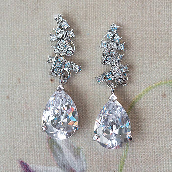 cilla crystal chunky stone drop earrings by anusha | notonthehighstreet.com