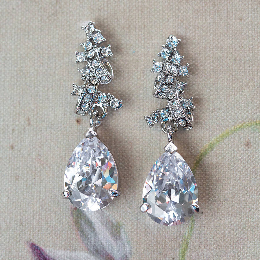 Cilla Crystal Chunky Stone Drop Earrings By Lola & Alice ...
