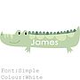 Crocodile Custom Name Fabric Wall Sticker, thumbnail 2 of 4