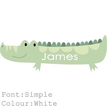 Crocodile Custom Name Fabric Wall Sticker, 2 of 4
