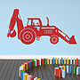 Personalised Tractor Digger Wall Sticker, thumbnail 1 of 5