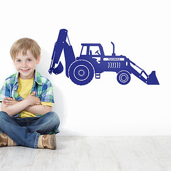 Personalised Tractor Digger Wall Sticker, 2 of 5