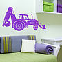Personalised Tractor Digger Wall Sticker, thumbnail 3 of 5
