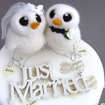Bride And Groom Bird Wedding Cake Topper, 5 of 12