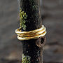 Textured Single Stacking Gold Plated Silver Band Ring, thumbnail 1 of 4