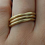 Textured Single Stacking Gold Plated Silver Band Ring, thumbnail 2 of 4