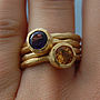 Textured Single Stacking Gold Plated Silver Band Ring, thumbnail 3 of 4