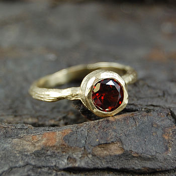gold textured garnet gemstone ring by embers gemstone jewellery ...