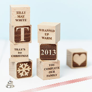Personalised Babys First Christmas Block, 3 of 8