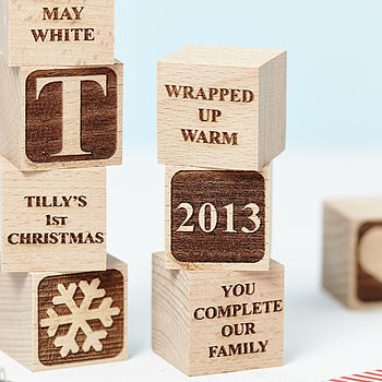 Personalised Babys First Christmas Block, 4 of 8