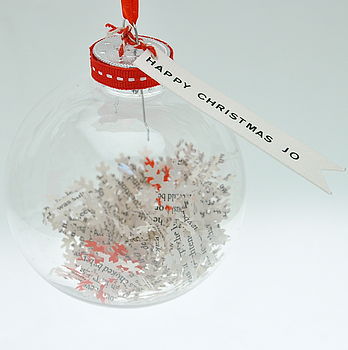 Personalised Snowflake Confetti Bauble, 4 of 4