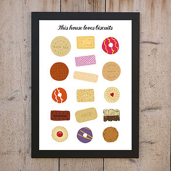 Personalised 'This House Loves Biscuits' Print, 5 of 5