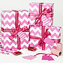 Recycled Pink Chevron White Wrapping Paper By Sophia Victoria Joy ...