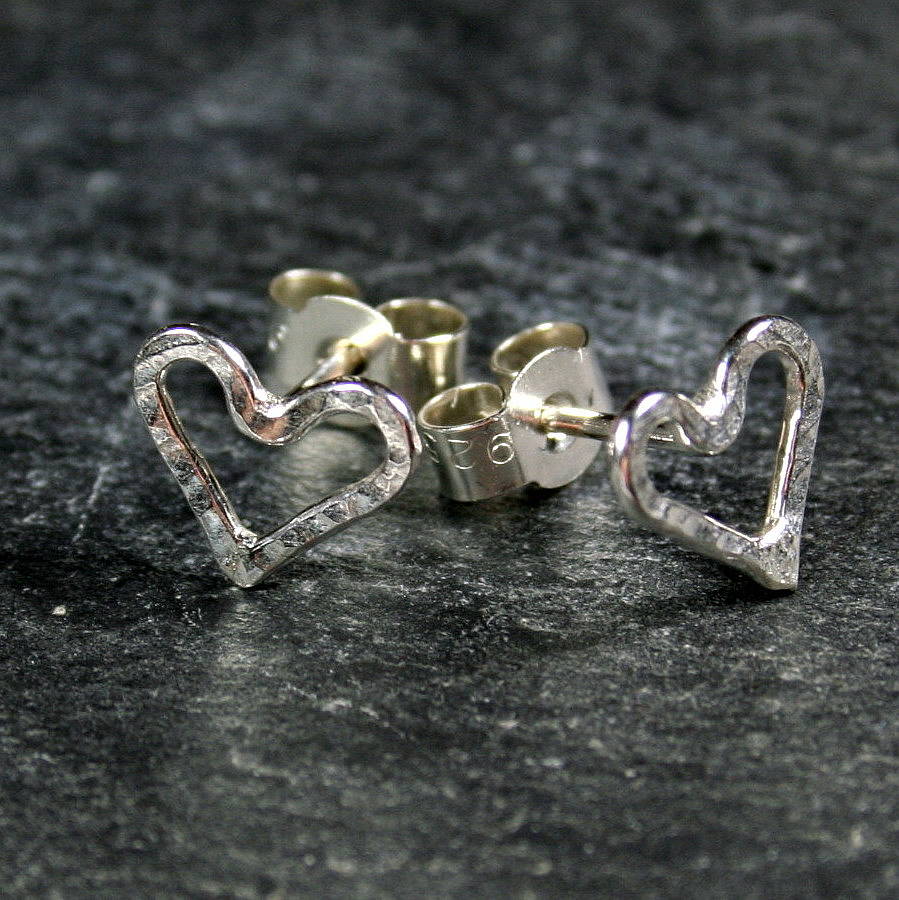 Open Heart Stud Earrings By Angie Young Designs