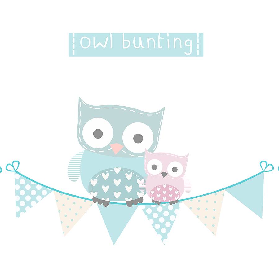 Owl Bunting Fabric Wall Stickers By Littleprints