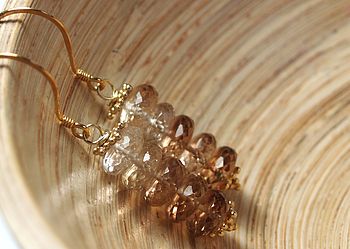 Rare Imperial Topaz Dangle Earrings In Gold Vermeil, 2 of 3