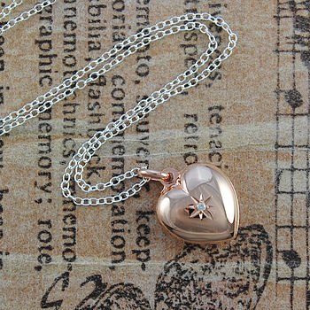 Heart Locket Rose Gold Plated Silver Necklace, 6 of 9