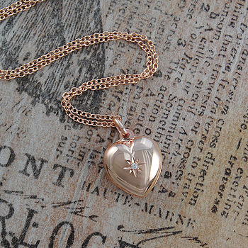 Heart Locket Rose Gold Plated Silver Necklace, 7 of 9