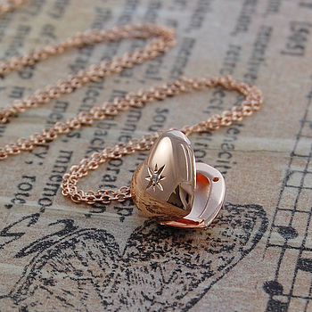 Heart Locket Rose Gold Plated Silver Necklace, 8 of 9