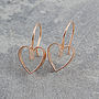Lace Rose Gold Plated Silver Heart Earrings, thumbnail 2 of 12