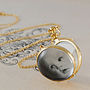 Round Double Sided Gold Plated Silver Locket Necklace, thumbnail 2 of 4