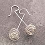 Gold And Silver Nest Wire Wrap Drop Earrings, thumbnail 4 of 5
