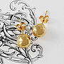 Ball Rose Gold Plated Silver Stud Earrings, thumbnail 2 of 6