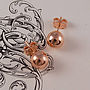 Ball Rose Gold Plated Silver Stud Earrings, thumbnail 1 of 6