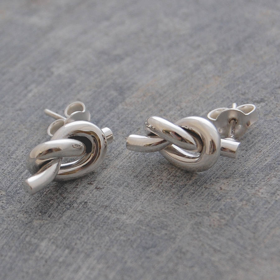 Large Knot Solid Sterling Silver Earrings By Otis Jaxon ...